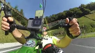 Arrivo sul Colle del Quazzo Mortirolo ligure in handbike stradale  HD 1080p