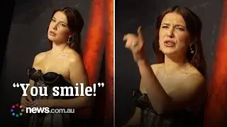 Millie Bobby Brown snaps at 'Stranger Things' red carpet photographer