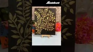 Easy Canvas Painting | Elegant Botanical Art |#art #shortfeeds #youtubeshorts #shorts