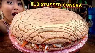 INSANE 11LB STUFFED CONCHA WITH CHILAQUILES!! at La Cheve in Napa, CA!! #RainaisCrazy