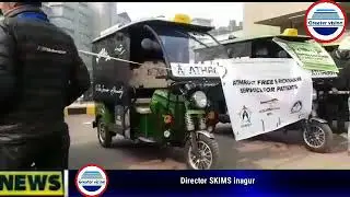 Dir,SKIMS inaugurated E-Rickshaw Auto services,donated by AThrout the service is free for Patients