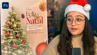Como fazer uma ARTE SOCIAL MEDIA MINIMALISTA para o NATAL | Do zero no Photoshop 🎄🎅