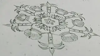 🥰 9*5 (middle dot)Pongal Festival Simple Rangoli/Simple Mystyle Kolam