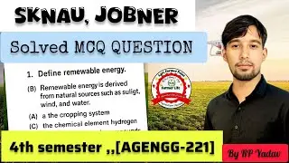 New type Solution AGENGG-221(Renewable Energy & Green Technology )BSC AGRICULTURE #bscagriculture