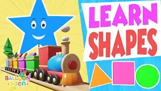 BalloonBoon - Learn Shapes & Colors with Train at Magic Station | Nursery Rhyme+Kids Learning Video