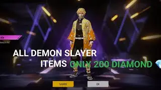 DEMON SLAYER RING EVENT 👺FREE FIRE || ALL DEMON SLAYER ITEMS ONLY 200 💎