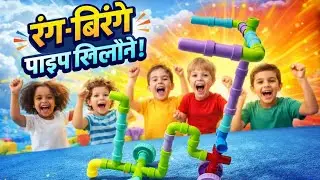 “WOW! रंग-बिरंगे पाइप खिलौने 🤯 | Kids Fun”