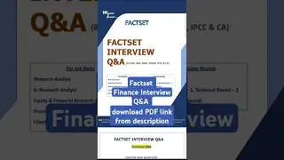 #Factset Finance Interview Questions and Answers PDF Download #shorts #mbajobs #ipcc #cajobs
