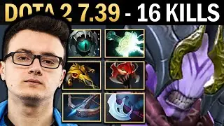 Faceless Void Gameplay Miracle with Mjolnir and 16 Kills - Dota 7.39
