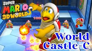Super Mario 3D World Gameplay - World Castle-C Fire Bros. Hideout 4# (World Castle Mini-Boss)