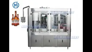 Glass Bottle Filling Machine: How To Fill beer in bottles12-12-1(800-1500BPH glass bottling machine)