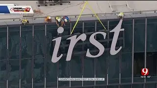 BancFirst Sign Installed In Downtown Oklahoma City