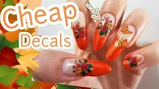 Changing Spring Water Decals Into Fall Design Easy Fall Nails Design