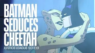 Batman Kissing Cheetah with tongue