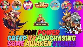 Powering up our main account with awaken stones Idle Heroes