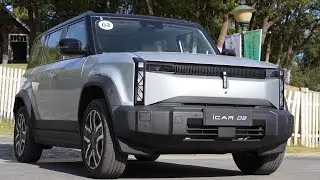 Появится 18 декабря. Похож ли он на маленький Defender? Внедорожник Chery iCAR 03 2024 года в сером цвете.