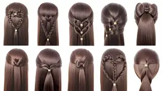 10 simple hairstyles for everyday life | Ponytail hairstyle for girls | Heart hairstyle