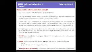 CS504 Quiz 1 Solution || CS504 - Software Engineering-I || Spring 2024