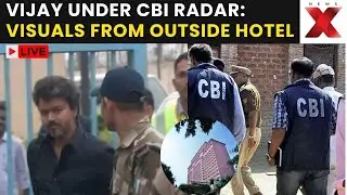 TVK Chief Vijay Probe LIVE: Visuals Outside Taj Mahal Hotel Where TVK Chief Vijay Is Staying | NewsX