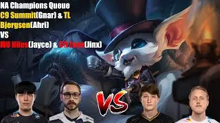 NA Champions Queue Vod -  C9 Summit(Gnar) & TL Bjergsen(Ahri) VS MU Niles(Jayce) & C9 Zven(Jinx)