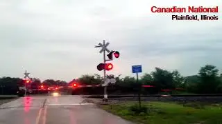 Canadian National #8850 Headiing North in Downtown Plainfield, Illinois.