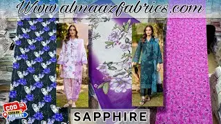🌸 Sapphire Unstitched Lawn Suits 2025 | 3 Piece Designer Collection for Ladies