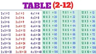 Table (2-12) || 2 se 12 Tak ki table maths mei || maths table 2-12 for kids || Easy to learn tables