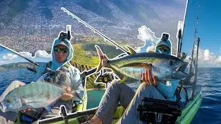 Fishing in Paradise before work | live bait, jigging + PB yellow spot papio & my smallest shibi