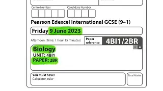 IGCSE | Biology | Paper 2BR | June 2023 | Pearson Edexcel
