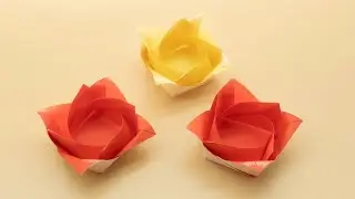 Origami Tutorial: Fold a Practical Rose-Shaped Container | Beautiful & Useful | ZZTV