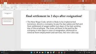new wage code/ full and final settlement in case of resignation / F&F in two days/