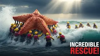 Giant Starfish Stranded on Beach &mdash; Rescue Team Races Against the Tide