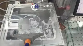 120W Fiber Laser Glass Drilling Cutting Machine #glasscutting #lasercutting #laserengraving