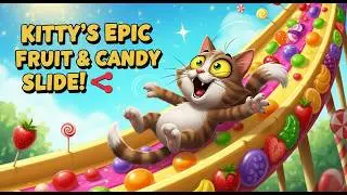 😸🍓 Sliding Into Sweetness &ndash; Kitty&rsquo;s Epic Fruit & Candy Slide! 🍭💨
