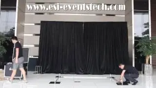Pipe and drape trade show booth set up