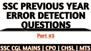 SSC PREVIOUS YEAR ERROR DETECTION QUESTIONS | THE IMPETUS ACADEMY | CPO 2020 | SSC CGL TIER ll 2020|