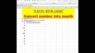Excel tricks| Excel tutorial| Excel beginners| Excel with jassi| Excel Convert Number into Months.