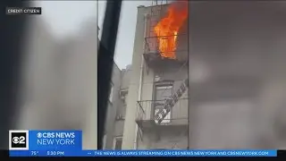 Firefighters help man escape from window of Brooklyn fire