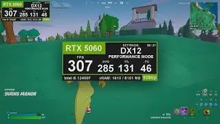 Fortnite: RTX 5060 + Intel i5 12400F - fps test performance mode 1080p 500hz
