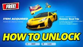 How to EASILY Complete Summer Road Trip Quests & Unlock CORVETTE ZR1 Skin FOR FREE in Fortnite!!