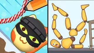 😺Draw A line Puzzle 🧩 (Draw to Smash) 🆚Kick &Break (Ragdoll) Android GameplAy walkthrough mobile