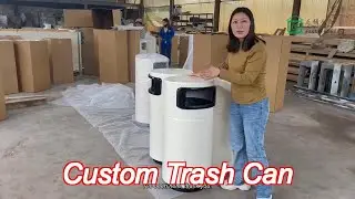 plastic wood garbage sorting bin customized park outdoor steel trash can