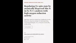 Regulating Fe-spin state by atomically dispersed Mn-N in Fe-N-C catalysts with high o... | RTCL.TV