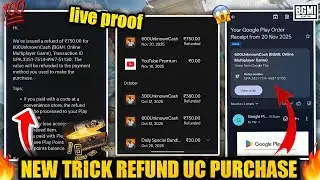 LIVE PROOF NEW TRICK WORK  REFUND  UC PURCHASETrick100% Working😍|Approved 😱| Bgmi UcRefundPlayStore 