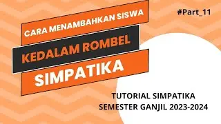 Cara Menambahkan Siswa Kedalam Rombel Simpatika