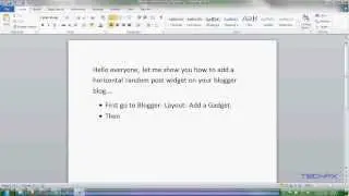 How to add horizontal random post widget on blogger blogs_TechFX