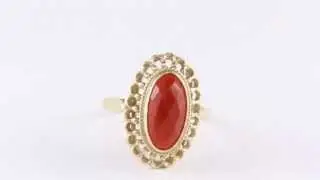 Gouden Ring Met Carneool 14 Krt