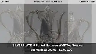 SILVERPLATE. 5 Pc. Art Nouveau WMF Tea Service.