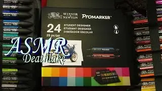 ASMR Winsor and newton promarkers unboxing review swatches maker pens art