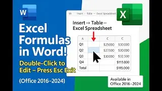How to Use Excel Functions Inside Microsoft Word | Easy Step-by-Step Tutorial